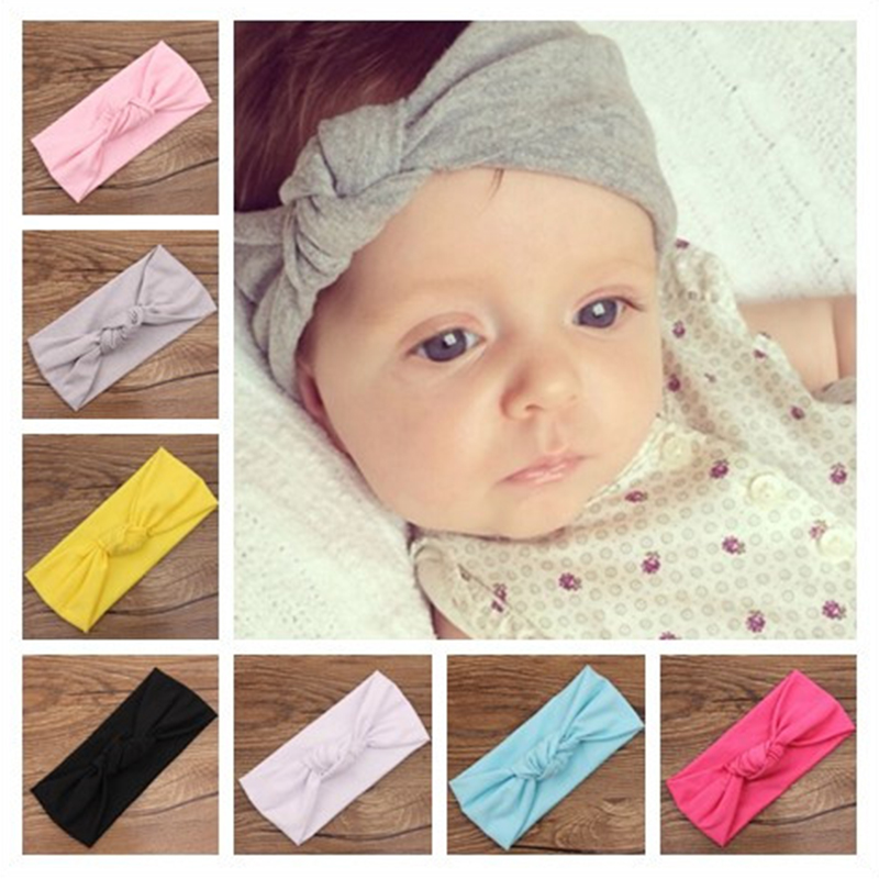 Baby Tie Knot Headband Knitted Cotton Children Girls Hair Band Toddler Turban...