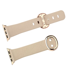 Khaki Band 38mm Baseus Modern Series Classic Buckle Genuine Leather Watchband for Apple Watch