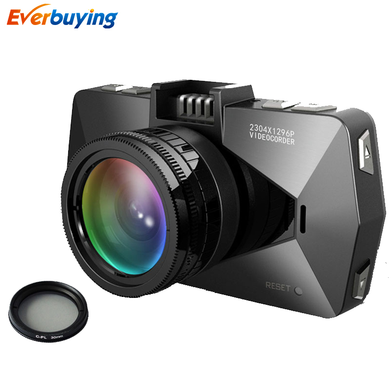 A7810 Car DVR Camera Ambarella A7LA70 Dash Cam 1296P GPS Logger LDWS Video Recorder With Polarizer