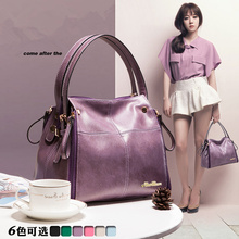 Women leather bags 2016 Korea new summer handbag female simple wild packet shoulder bag tide Messenger bag