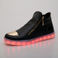 2017 New Men Shoes Fashion Luminous Shoes High Top LED Shoes USB Charging Colorful Shoes Casual