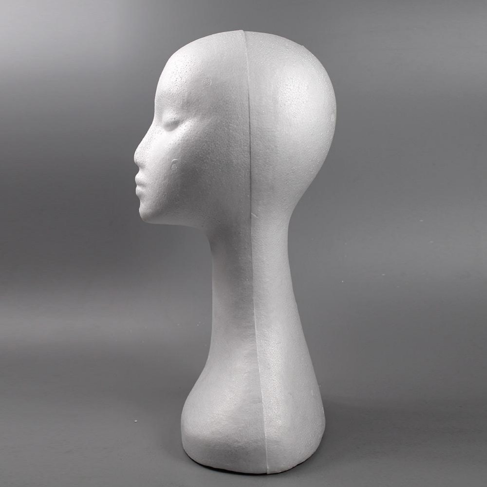 9C8A White Swan Neck Polystyrene Female Mannequin Head Retail Display 50cm 