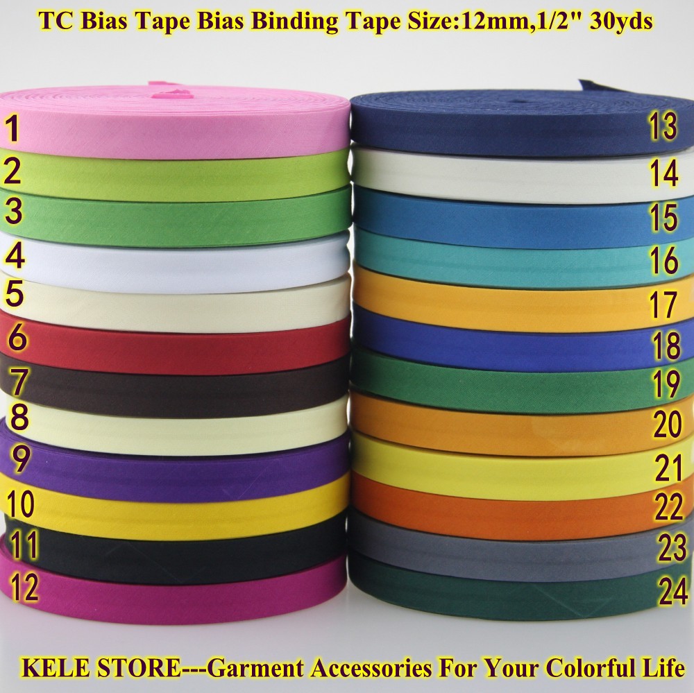 Buy Free shipping TC Bias Binding Tape,bias tape,size12mm, width1/2 inch