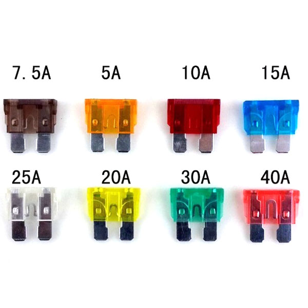 60pcs Assorted Auto Car Truck Mini Blade Fuses 3A 5A 7.5A 10A 15A 20A 25A 30A 35A 40A AMP - Size M