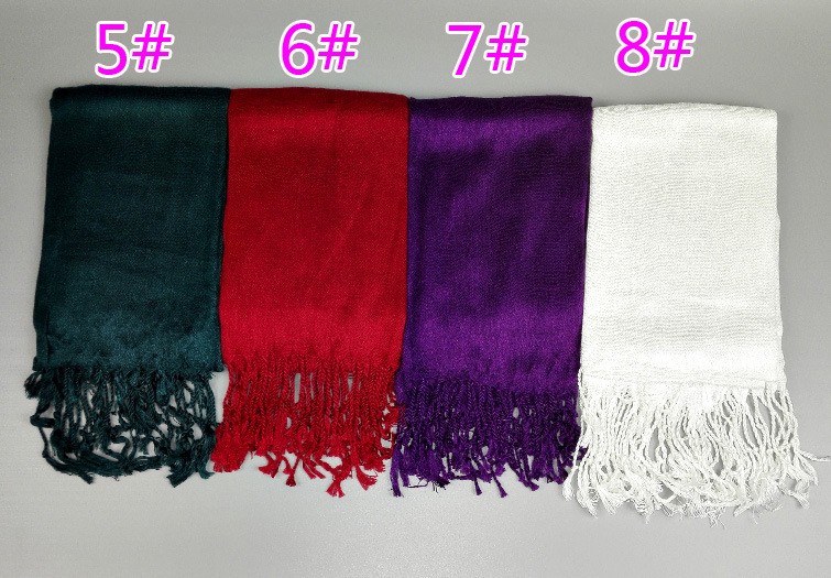12 Colors Solid Plain Tassel Twilly Viscose Scarf Bufanda Mujer Fashion Brand Designer Wrap Neck Snood