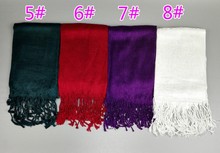 12 Colors Solid Plain Tassel Twilly Viscose Scarf Bufanda Mujer Fashion Brand Designer Wrap Neck Snood Bonnet Hijab Muslim Sjaal