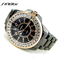 Bling Rhinestone SINOBI Luxury steel Quartz Watch Women Clock female Ladies Dress Wristwatch Gift Silver Gold