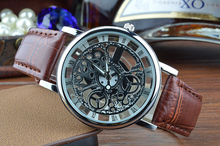 2015 New Famous Brand Winner Luxury Fashion Casual Stainless Steel Men Quartz Watch Skeleton Watch For Men Dress Wristwatch