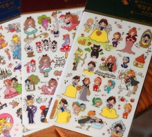 1 Sheet New DIY Funny Alice Snow White Felt Photo Album Envelope Seal Scrapbook PVC Sticker Phone Decoration Stamp H0139
