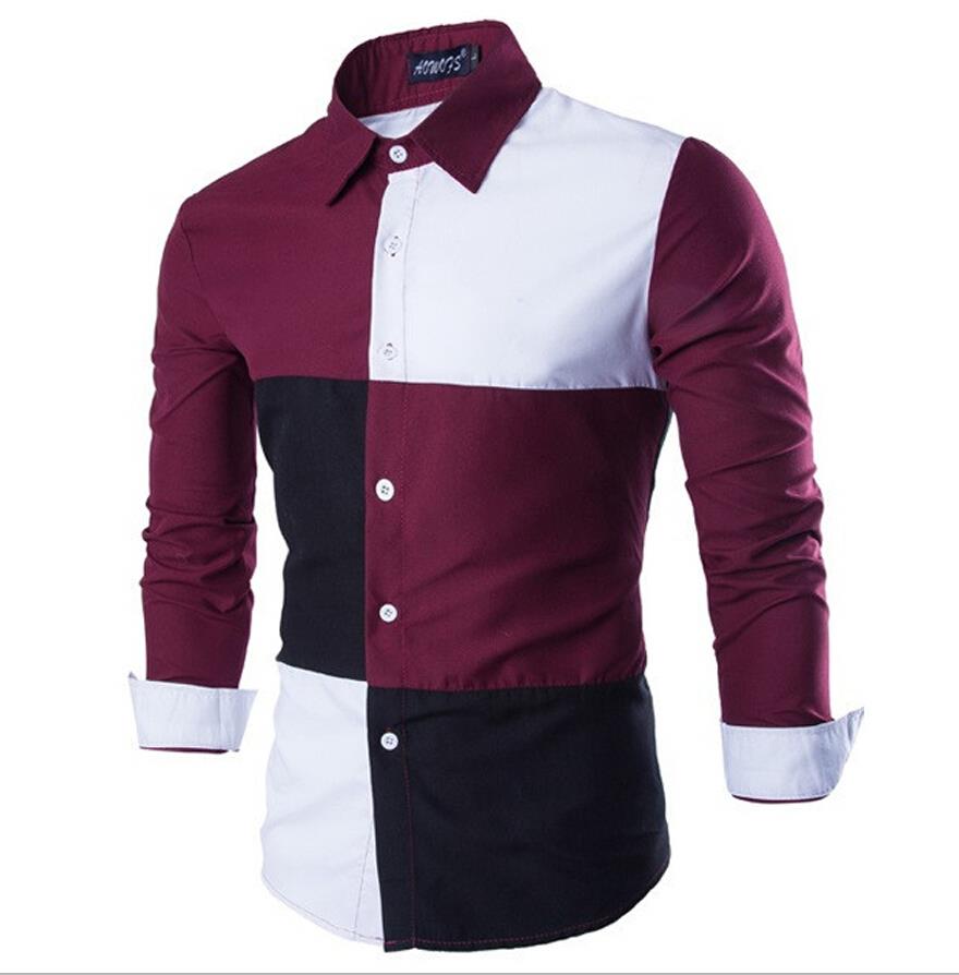 Men Shirt 2015 Fashion Brand Men With Checkered Sh...