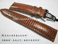 Quality handmade genuine butterfly buckle lizard leather strap 20mm 22mm right brown leather strap