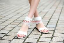 Fashion cute women’s Sandals peep-toe flat bottom bag with zippered toe ring strappy Sandals black white lace shoes HR-01422