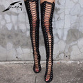 Shoes for Women Over Knee Boots Spring Autumn 2017 Women Peep Toe black lace high heel