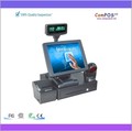 15 inch touch screen POS system with cash draver omni derectional barcode scanner thermal printer VFD