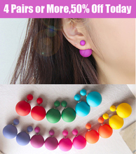 Buy 4 pairs get 50% off Jewelry Accessories Brincos Trendy Pendientes Double Pearl Candy Color Earrings for Women Stud Earrings