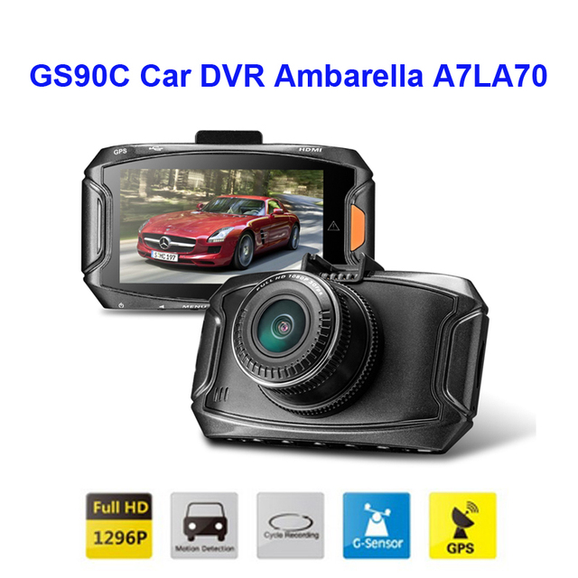 Free Shipping!! Original GS90C Car DVR Ambarella A7LA70 2304*1296P 30fps 2.7Inch LCD 170 Wide Angles+G-Sensor+GPS Dash Cam