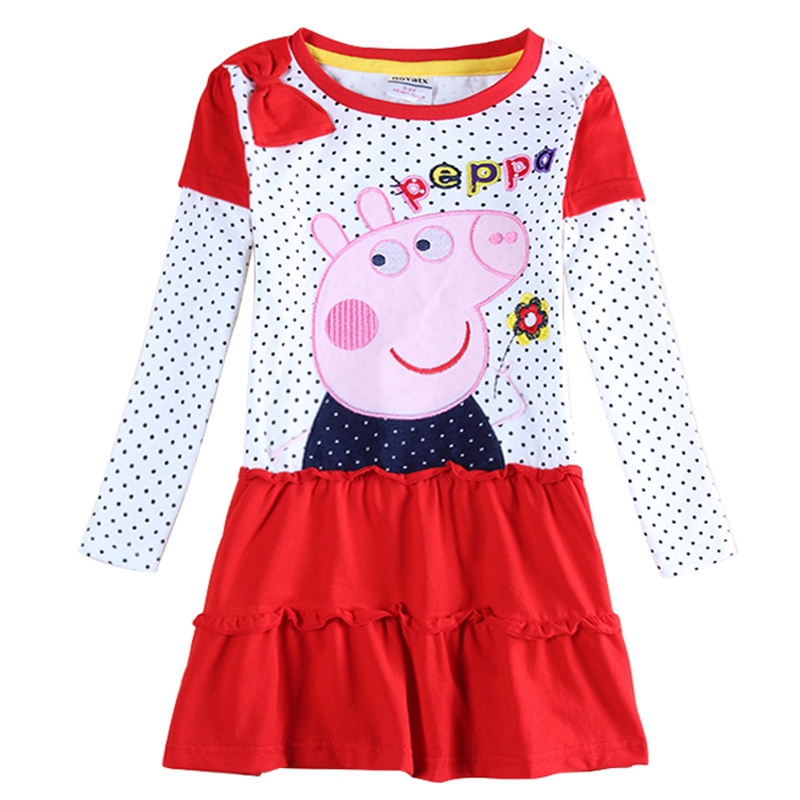 princess dress for girls clothes nova kids clothing casual girl dress long sleeve with bow and embroidery cartoon dresses H5648D