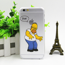 for iPhone 6 clear 4 7 inch mobile phone bags cases transparent pc case Homer Simpsons