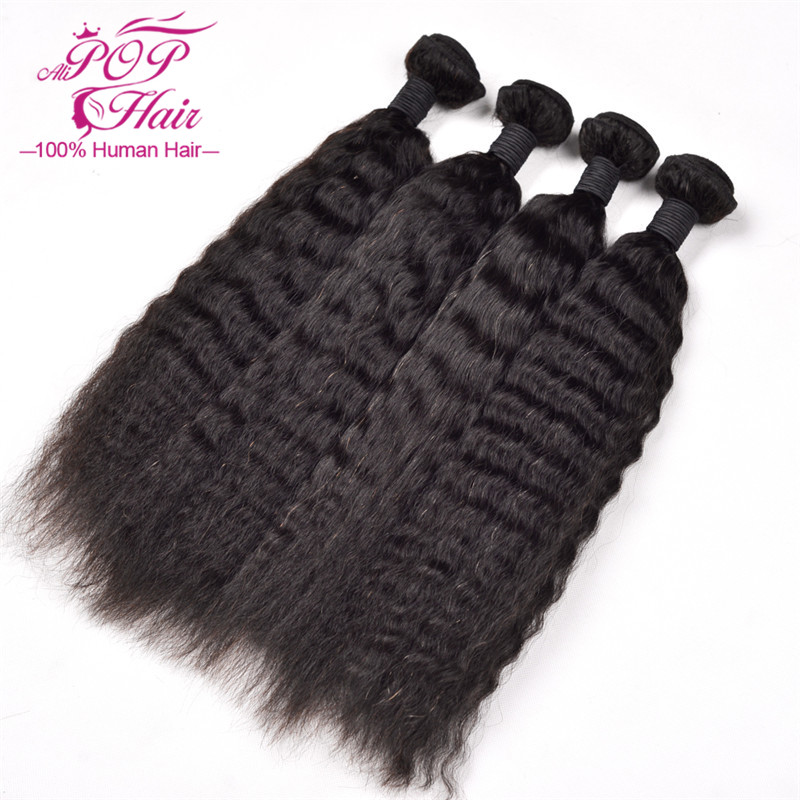 Rosa hair products Peruvian Virgin Hair Kinky Straight Hair Weave 3pcs Lot Peruvian Hair Bundles Kinky Straight Human Hair Weave