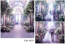 Wedding Background Chandelier Indoor Flowers Photo Studio Photography Backdrops Cm-5831
