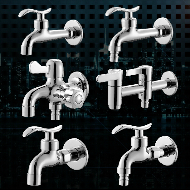 free shipping Chrome Brass Cold Water Wall Tap Garden Piscinas Long Washing Machine Water Tap Basin Faucet Bibcock