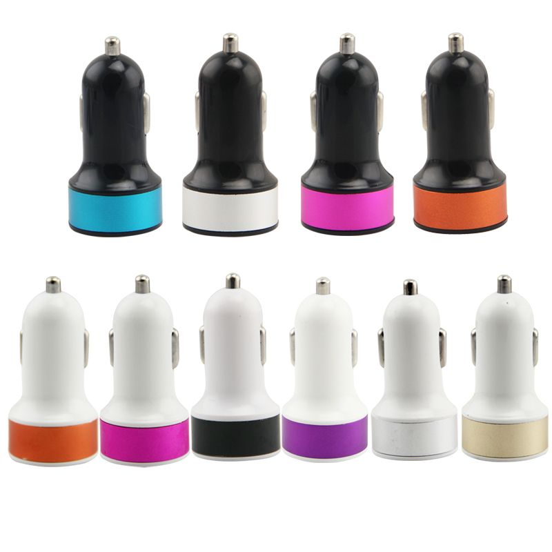 High Quality Micro Auto Universal Dual USB Car Charger For iPad iPhone 5V 2 1A Mini