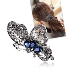 Fashion blue butterfly hair clip for women luxurious girls hair accessories trendy animal hairs accessoires jewelry china