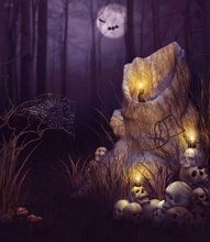 150x220cm(5x7ft) photography backdrops halloween Woods skull candle photo studio background ZJ
