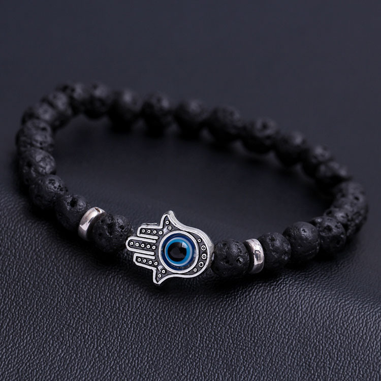 new pulseira couro bracelet femme jewelry black Lava stone energy gold Buddha Beads bracelets for men
