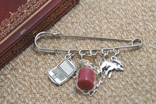 12pcs Supernatural inspired Sam Winchester themed charm with chain kilt pin brooch (50mm)