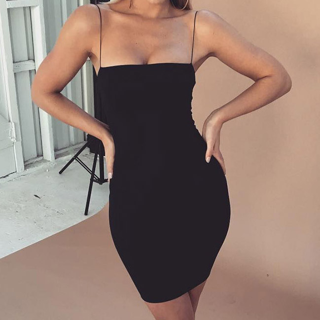 2019 Newest Hot Womens Summer Solid Color Sexy Sheath Mini Dresses
