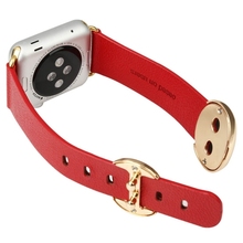 Red Band 38mm Baseus Modern Series Classic Buckle Genuine Leather Watchband for Apple Watch