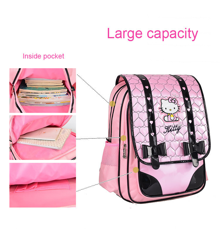 Children school bags backpacks inside