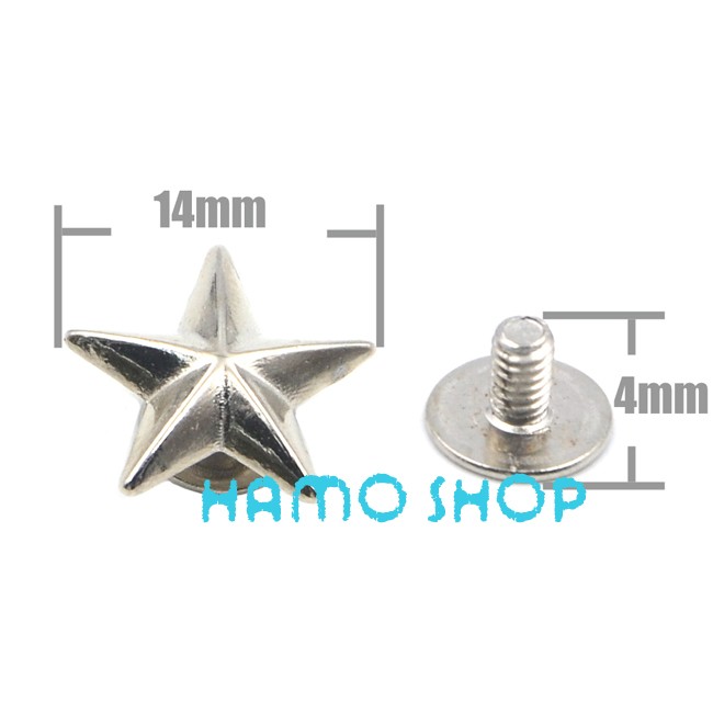 Description Picture 5 of item10pcs Metal Star Rivets Studs Spikes Spots Buttons LeatherCraft DIY For Belt Bag Scrapbooking Shoes Cap Tags Clothes Accessories