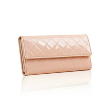 Fashion 2015 New Sale Hasp PU Leather Female Wallet Famous Brand Solid Color Women Clutch Casual