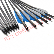 12pcs 17 hunting crossbow arrow and 6pcs silver arrow head archery bow arrow with carbon shaft