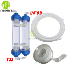 WATER FILTER 2PCS T33 cartridge housing DIY T33 Shell Filter Bottle 4pcs fittings Water Purifier for reverse osmosis system