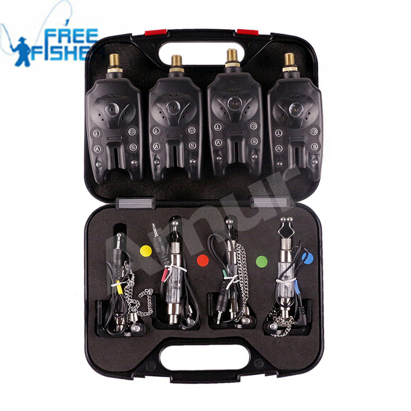 Free Fisher Brand 4pcs Bite Indicators Illuminated swinger / 4pcs Bite Alarms