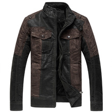 Winter Slim Sheepskin Coat Motocycle Leather Jacket Men Brand Pilot Jacket Nubuck Leather Pelt Bomber Jacket Wholesale