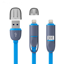 Wholesale 10pcs/lot Colorful Micro USB Cable 2 in 1 Sync Data Charging USB Cable for iPhone 5 5s 6 plus Samsung Sony HTC LG