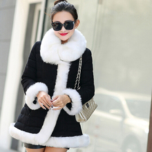 Free Shipping New Winter Jacket Dress 2015 Deer Velvet Cultivate One’s Morality Long Hairy Cotton-padded Clothes Overcoat