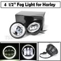 For Harely motorcycle fog light with DRL Angel eyes 4 5 inch LED light Fog lamp