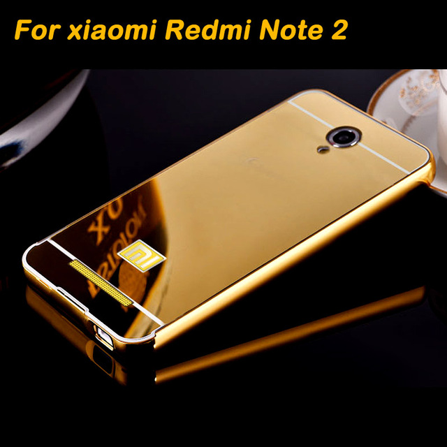 Luxury Electric Plating Metal Aluminum Frame + Acrylic Mirror Phone Case for XIAOMI Redmi NOTE 2 Acrylic Case For Redmi note 2