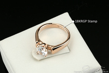 Classic Elegant Cubic Zirconia Engagement Ring Wholesale Gold Plated Crystal Fashion Wedding Jewelry For Man and