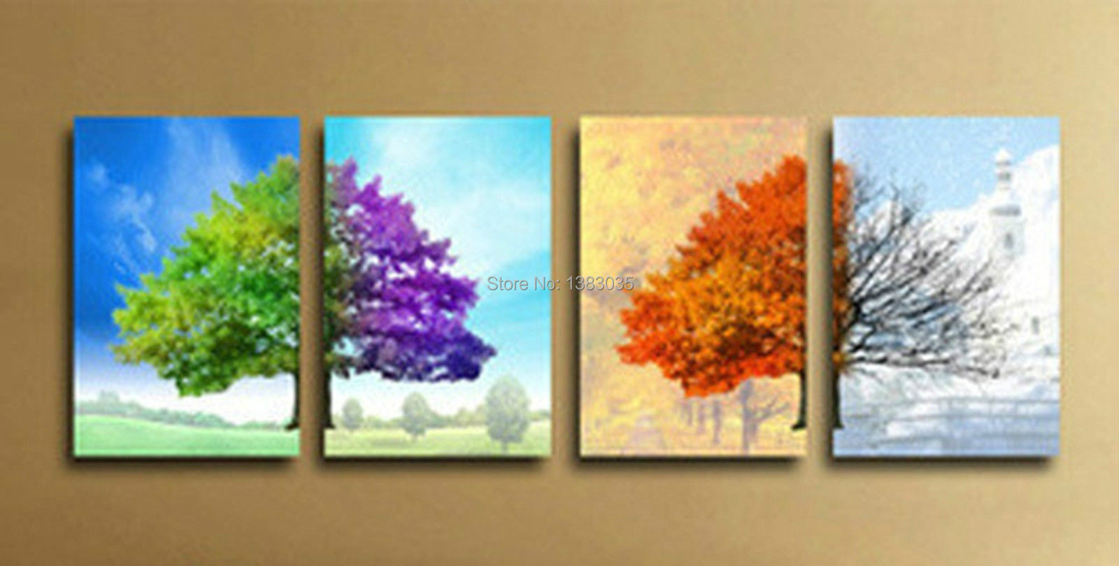 hand painted modern 4 seasons tree wall art abstract oil hand painted modern 4 seasons tree wall art abstract oil