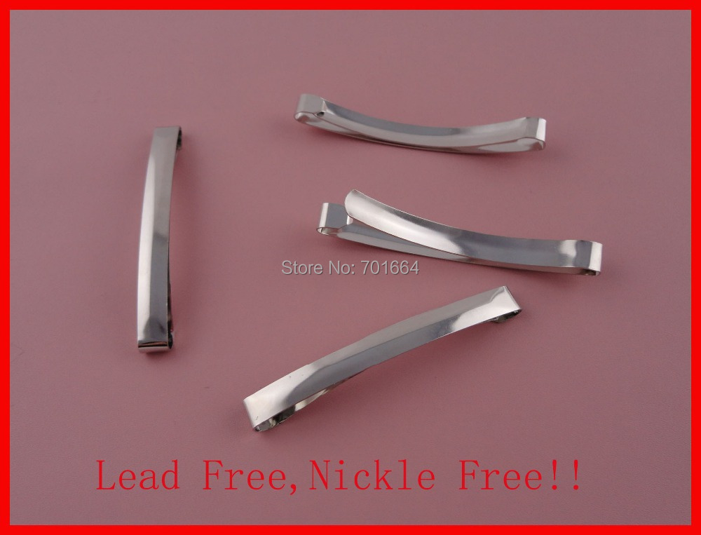 Bargain for Bulk silver finish 8mm width 8.0cm lenght plain metal slide hairclips at lead free and nickle free quality