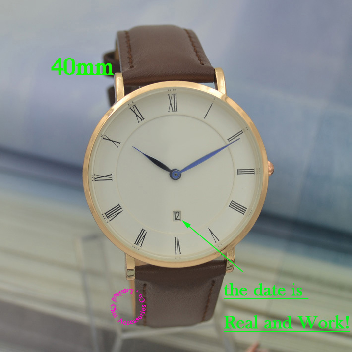 quartz fashion watch men wristwatch women 36mm 40mm real leather nylon strap luxury brand rose gold