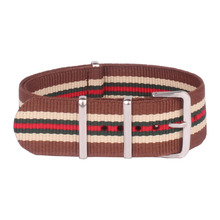 Multicolor deportes 22 mm militar del ejército marrón pulsera de color Beige otan correas de reloj de la correa de Nylon tejida de fibra de 22 mm hebilla