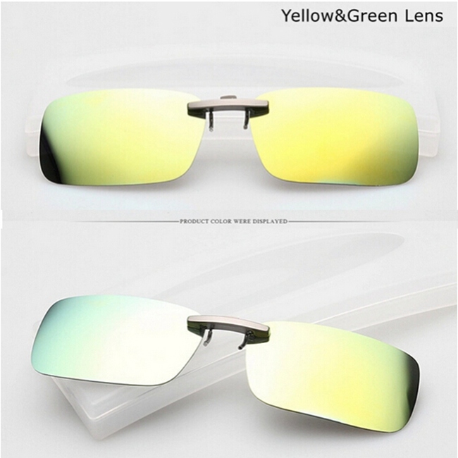 High quality 1PC Polarized Clip On Sunglasses Sun Glasses Driving Night Vision Lens Anti UVA Anti