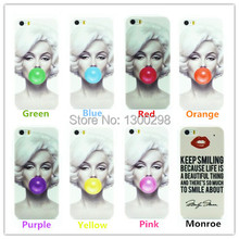 Stylish Marilyn Monroe Bubble Gum Hard Cover Case For iPhone 5 5G 5S Protective Back Case Cover For Apple 5 5G 5S Free Shipping